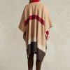 Ruskeat naisten Ralph Lauren Polo ID raidalliset kaksipuoliset ponchotakit Ruskeat naisten Ralph Lauren Polo ID raidalliset kaksipuoliset ponchotakit