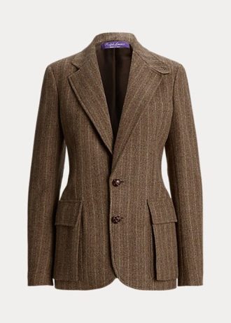Ruskeat naisten Ralph Lauren Preston Herringbone -takit