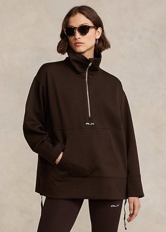 Ruskeat naisten Ralph Lauren Quarter-zip -fleecetakit
