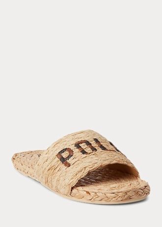 Ruskeat naisten Ralph Lauren Raffia -logotossut