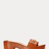 Ruskeat naisten Ralph Lauren Roxanne Nappa -nahkasandaalit Ruskeat naisten Ralph Lauren Roxanne Nappa -nahkasandaalit