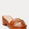 Ruskeat naisten Ralph Lauren Roxanne Nappa -nahkasandaalit Ruskeat naisten Ralph Lauren Roxanne Nappa -nahkasandaalit