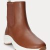 Ruskeat naisten Ralph Lauren Rylee kiillotetut nahkaiset lenkkarit Ruskeat naisten Ralph Lauren Rylee kiillotetut nahkaiset lenkkarit