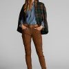 Ruskeat naisten Ralph Lauren Skinny nahkaiset Cargo-housut Ruskeat naisten Ralph Lauren Skinny nahkaiset Cargo-housut