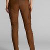 Ruskeat naisten Ralph Lauren Skinny nahkaiset Cargo-housut Ruskeat naisten Ralph Lauren Skinny nahkaiset Cargo-housut