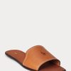 Ruskeat naisten Ralph Lauren Vachetta -nahkaiset tossut Ruskeat naisten Ralph Lauren Vachetta -nahkaiset tossut