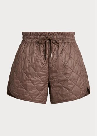 Ruskeat naisten Ralph Lauren vettä hylkivät tikatut kiristysshortsit Ruskeat naisten Ralph Lauren vettä hylkivät tikatut kiristysshortsit