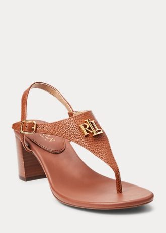 Ruskeat naisten Ralph Lauren Westcott II -nahkasandaalit Ruskeat naisten Ralph Lauren Westcott II -nahkasandaalit