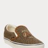 Ruskeat / ruskeat miesten Ralph Lauren Keaton Tweed Slip-On -lenkkarit Ruskeat / ruskeat miesten Ralph Lauren Keaton Tweed Slip-On -lenkkarit