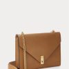 Rusketus Naisten Ralph Lauren Polo ID vasikkanahkainen kirjekuori Crossbody laukut Rusketus Naisten Ralph Lauren Polo ID vasikkanahkainen kirjekuori Crossbody laukut