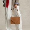Rusketus Naisten Ralph Lauren Polo ID vasikkanahkainen kirjekuori Crossbody laukut Rusketus Naisten Ralph Lauren Polo ID vasikkanahkainen kirjekuori Crossbody laukut