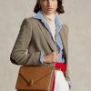 Rusketus Naisten Ralph Lauren Polo ID vasikkanahkainen kirjekuori Crossbody laukut Rusketus Naisten Ralph Lauren Polo ID vasikkanahkainen kirjekuori Crossbody laukut