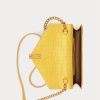 Sinappi naisten Ralph Lauren Polo ID Croc-kohokuvioidut ketjulompakot