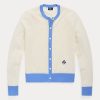 Sininen/kermanväriset naisten Ralph Lauren Crest Cashmere -neulepuserot Sininen/kermanväriset naisten Ralph Lauren Crest Cashmere -neulepuserot