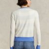 Sininen/kermanväriset naisten Ralph Lauren Crest Cashmere -neulepuserot Sininen/kermanväriset naisten Ralph Lauren Crest Cashmere -neulepuserot
