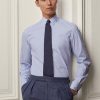Sininen Miesten Ralph Lauren Bengal-raita Popliini Ranskan Cuff Muodolliset paidat
