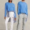 Sininen Miesten Ralph Lauren Classic Fit Polo Sport Jersey T-paidat