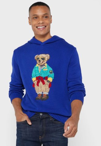 Sininen miesten Ralph Lauren graafinen huppari