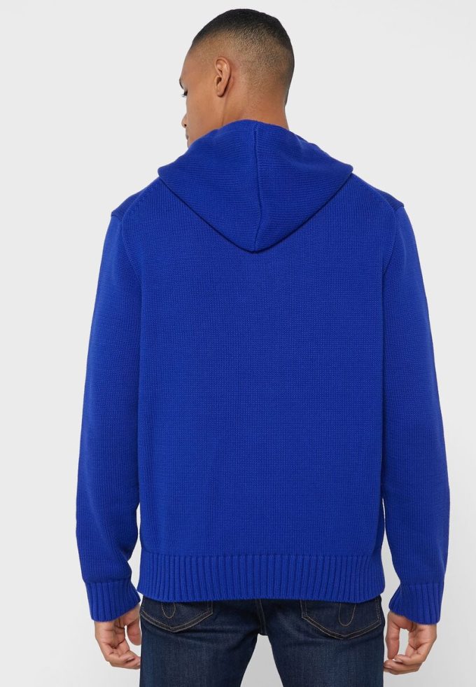 Sininen miesten Ralph Lauren graafinen huppari Sininen miesten Ralph Lauren graafinen huppari