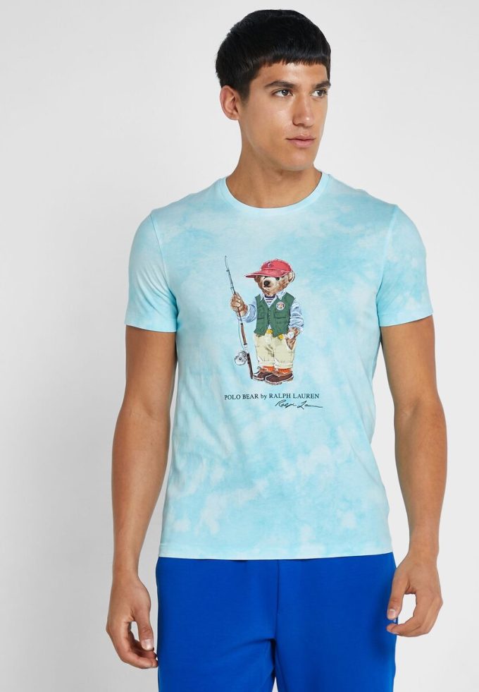 Sininen Miesten Ralph Lauren Graphic Crew Neck T-paidat Sininen Miesten Ralph Lauren Graphic Crew Neck T-paidat