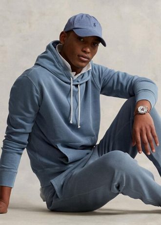Sininen Miesten Ralph Lauren Organic Cotton Fleece -huppari