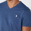 Sininen Miesten Ralph Lauren Rintalogo T-paidat V-kaula-aukolla Sininen Miesten Ralph Lauren Rintalogo T-paidat V-kaula-aukolla
