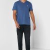 Sininen Miesten Ralph Lauren Rintalogo T-paidat V-kaula-aukolla Sininen Miesten Ralph Lauren Rintalogo T-paidat V-kaula-aukolla