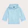 Sininen naisten Ralph Lauren Cutoff-mansetti fleecehuppari