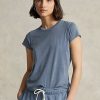 Sininen Naisten Ralph Lauren Organic Cotton Crewneck T-paidat Sininen Naisten Ralph Lauren Organic Cotton Crewneck T-paidat