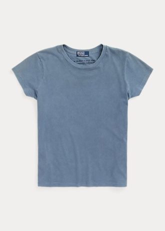 Sininen Naisten Ralph Lauren Organic Cotton Crewneck T-paidat