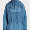 Sininen naisten Ralph Lauren pakattava läpikuultava Ripstop tuulitakki Sininen naisten Ralph Lauren pakattava läpikuultava Ripstop tuulitakki