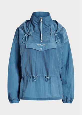 Sininen naisten Ralph Lauren pakattava läpikuultava Ripstop tuulitakki Sininen naisten Ralph Lauren pakattava läpikuultava Ripstop tuulitakki