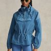 Sininen naisten Ralph Lauren pakattava Ripstop tuulitakki Sininen naisten Ralph Lauren pakattava Ripstop tuulitakki