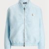 Sininen naisten Ralph Lauren pellava tuulitakki Sininen naisten Ralph Lauren pellava tuulitakki