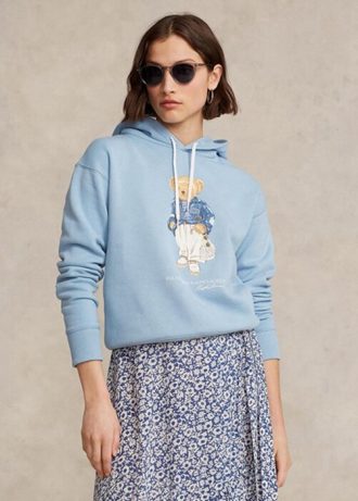 Sininen naisten Ralph Lauren Polo Bear fleecehuppari Sininen naisten Ralph Lauren Polo Bear fleecehuppari