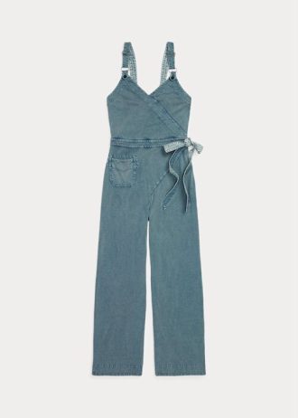 Sininen naisten Ralph Lauren -vaatevärjätty jersey-haalari