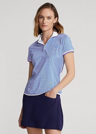 Sininen / Valkoinen Naisten Ralph Lauren Striped Jersey poolopaidat