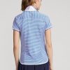 Sininen / Valkoinen Naisten Ralph Lauren Striped Jersey poolopaidat Sininen / Valkoinen Naisten Ralph Lauren Striped Jersey poolopaidat