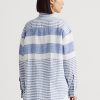 Sininen / valkoinen Naisten Ralph Lauren Striped Oversize Pellavapaidat Sininen / valkoinen Naisten Ralph Lauren Striped Oversize Pellavapaidat