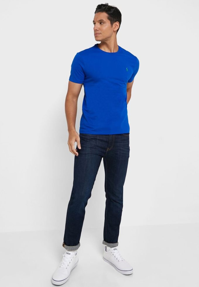 Siniset Miesten Ralph Lauren Essential Crew Neck T-paidat