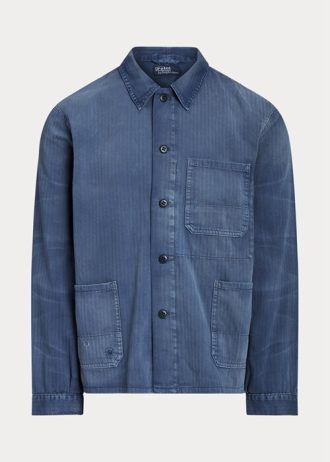 Siniset miesten Ralph Lauren Herringbone Twill Utility -takit