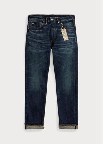 Siniset miesten Ralph Lauren High Slim Bayview Selvedge -farkut Siniset miesten Ralph Lauren High Slim Bayview Selvedge -farkut
