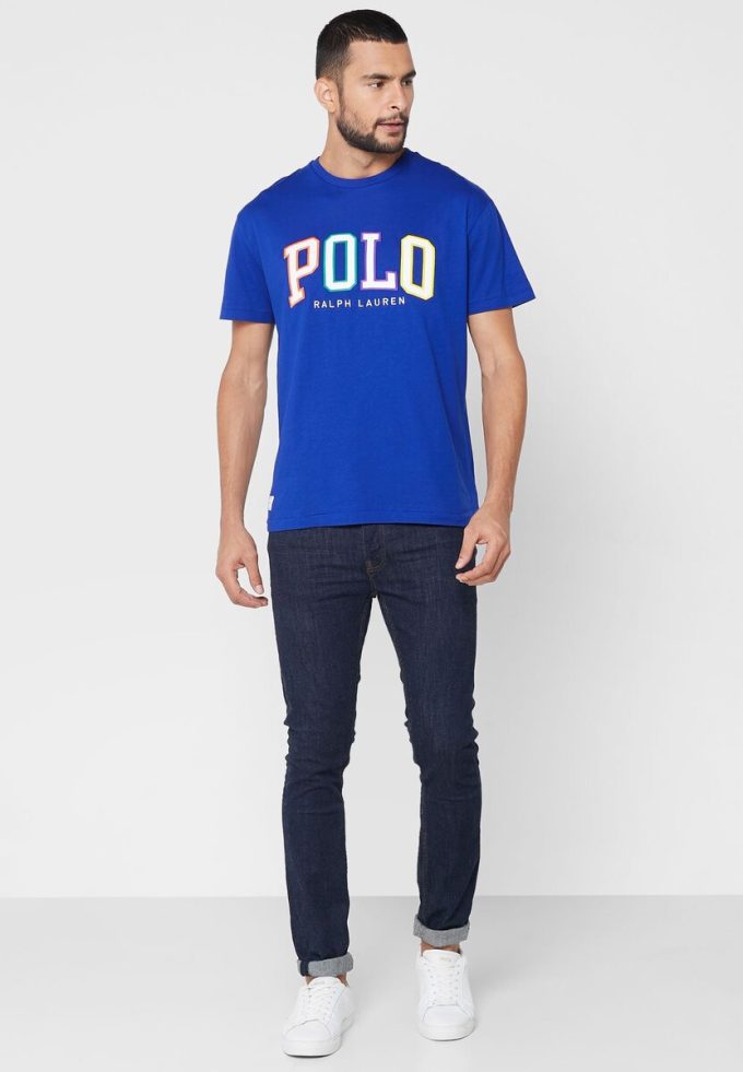 Siniset miesten Ralph Lauren -logoiset T-paidat