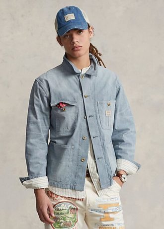 Siniset miesten Ralph Lauren Micro-Check Indigo Denim -takit