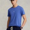 Siniset miesten Ralph Lauren mukautetut Slim Fit Crewneck T-paidat