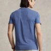 Siniset miesten Ralph Lauren mukautetut Slim Fit Crewneck T-paidat