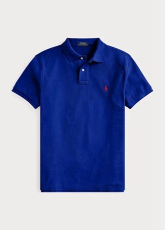 Siniset miesten Ralph Lauren mukautetut Slim Fit mesh poolopaidat