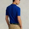 Siniset miesten Ralph Lauren mukautetut Slim Fit mesh poolopaidat Siniset miesten Ralph Lauren mukautetut Slim Fit mesh poolopaidat