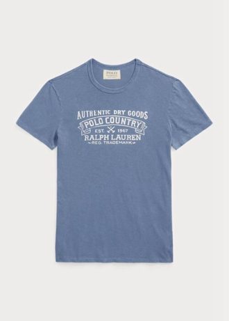 Siniset miesten Ralph Lauren mukautetut Slim Fit poolomaalaiset T-paidat Siniset miesten Ralph Lauren mukautetut Slim Fit poolomaalaiset T-paidat