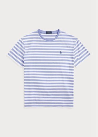 Siniset miesten Ralph Lauren mukautetut Slim Fit raidalliset T-paidat
